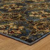 Adeline Floral Panel Traditional Area Rug, Blue, 2'6"x12'