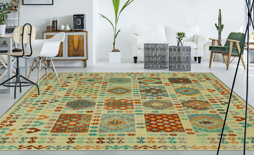 Sangat Kilim Anargul Ivory/Rust Rug, 8'3x11'3