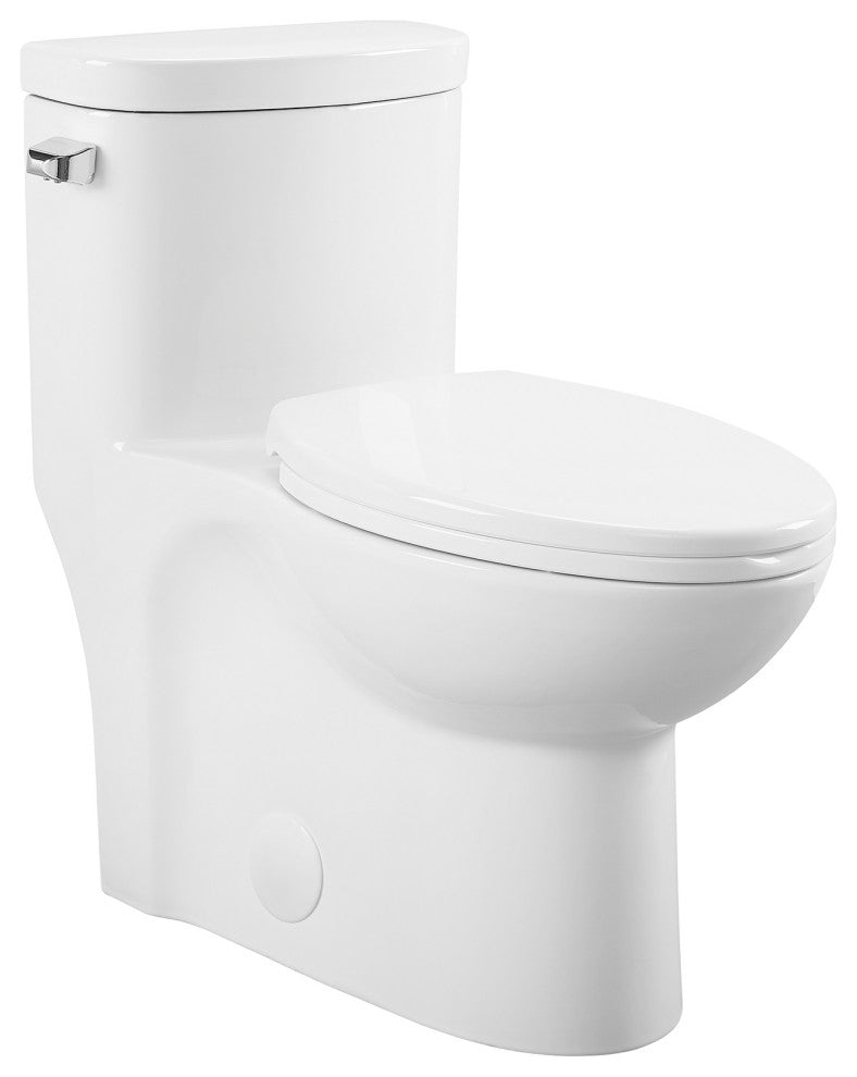 Sublime One Piece Elongated Toilet, Glossy White, Single Flush