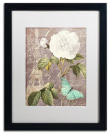 Color Bakery 'White Rose' Matted Framed Art, Black Frame, White Mat, 16x20