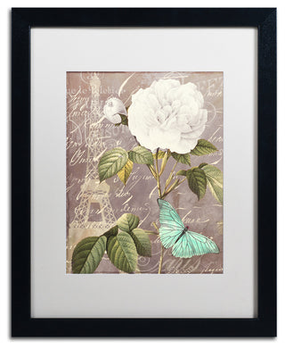 Color Bakery 'White Rose' Matted Framed Art, Black Frame, White Mat, 16x20