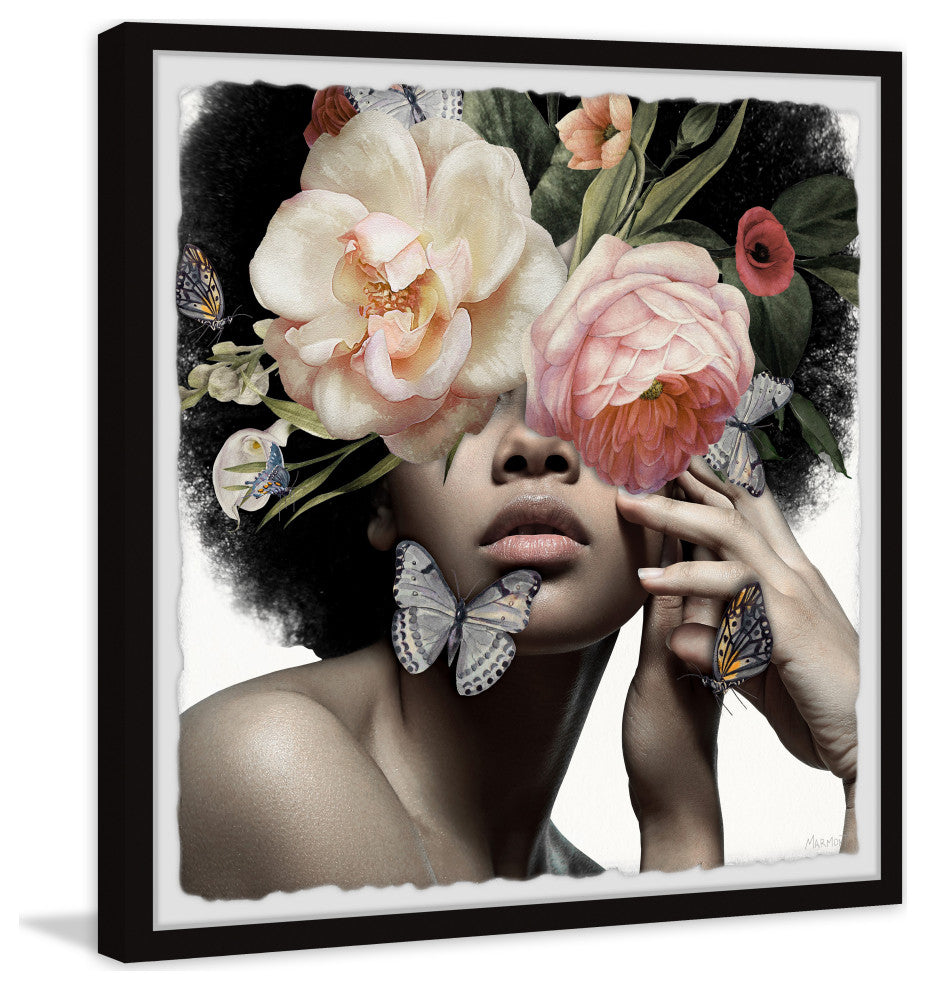 "Butterfly Surprise" Framed Painting Print, 32x32