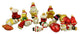 Snowman Santa Nutcracker and Gingerbread Glass Figure Christmas Ornaments
