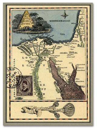 Nick Bantock 'Egypt Map' Canvas Art, 24x18