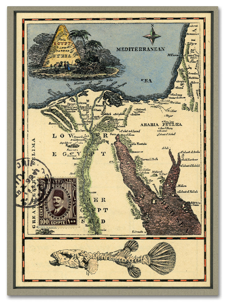 Nick Bantock 'Egypt Map' Canvas Art, 24x18