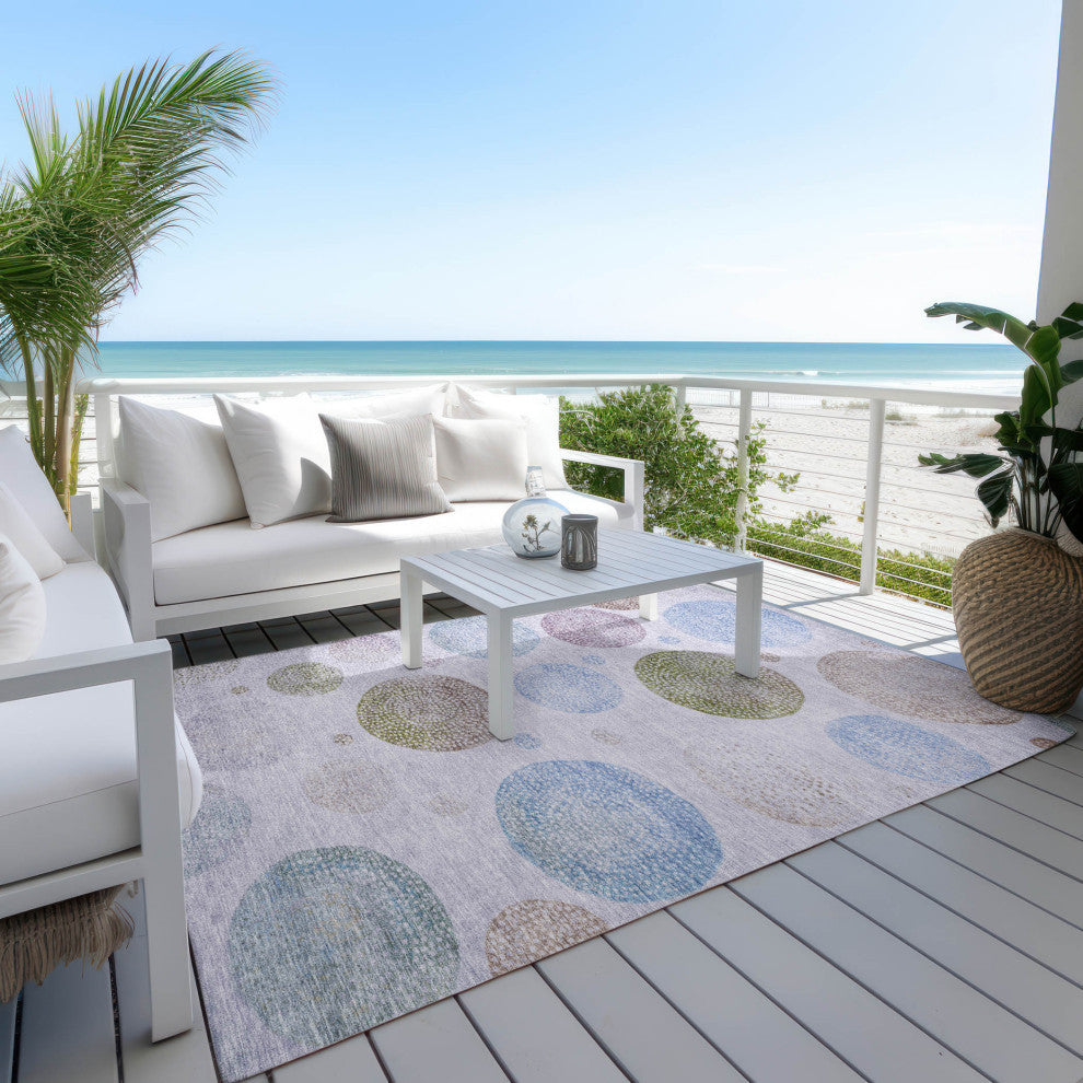 Machine Washable Indoor/Outdoor Chantille ACN1897 Violet 8' x 10' Rug