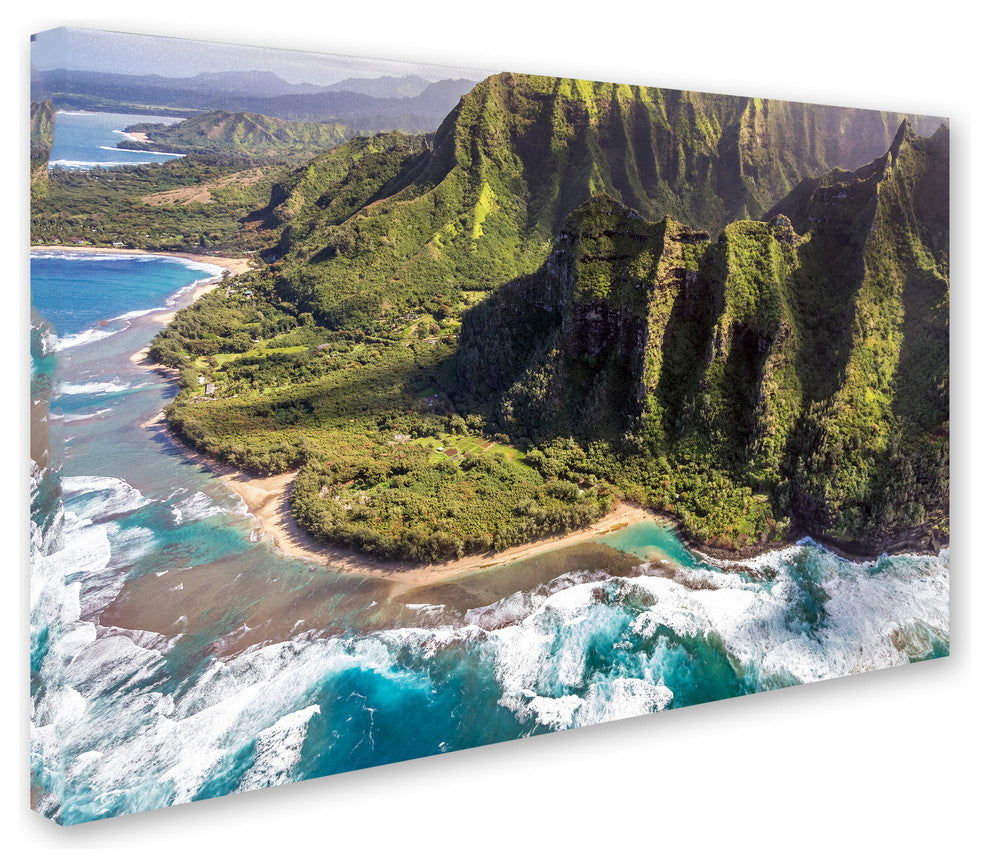 Pierre Leclerc 'Kee Beach Aerial View' Canvas Art, 32x22