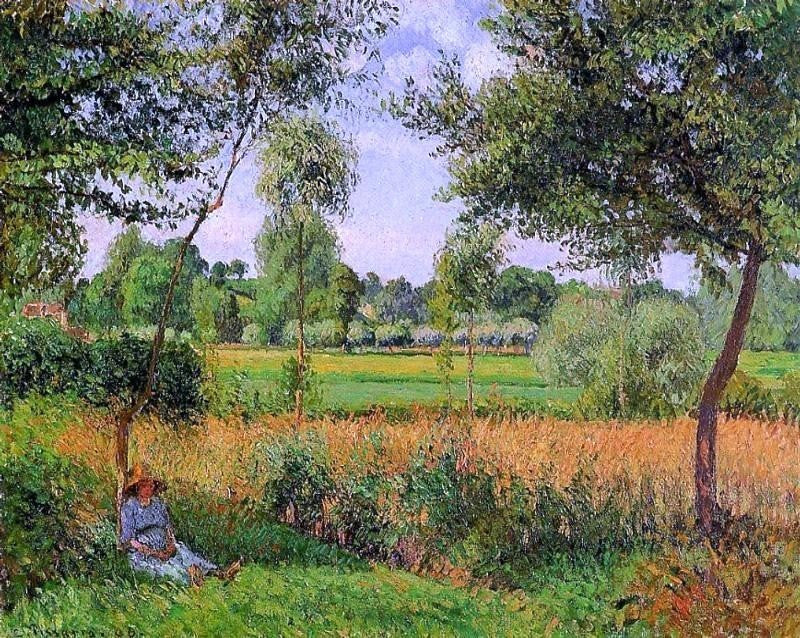 Camille Pissarro Morning- Sun Effect- Eragny, 20"x25" Wall Decal