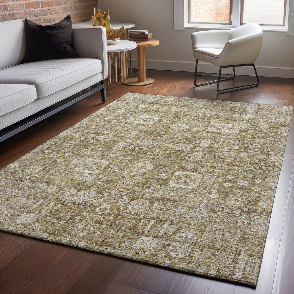 Premium Machine Washable Mayfield AMF637 Brown 8' x 10' Rug