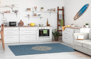 Compass Nautical Chenille Rug