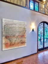 "Texas Map" Fine Art Canvas Print, 32"x32"
