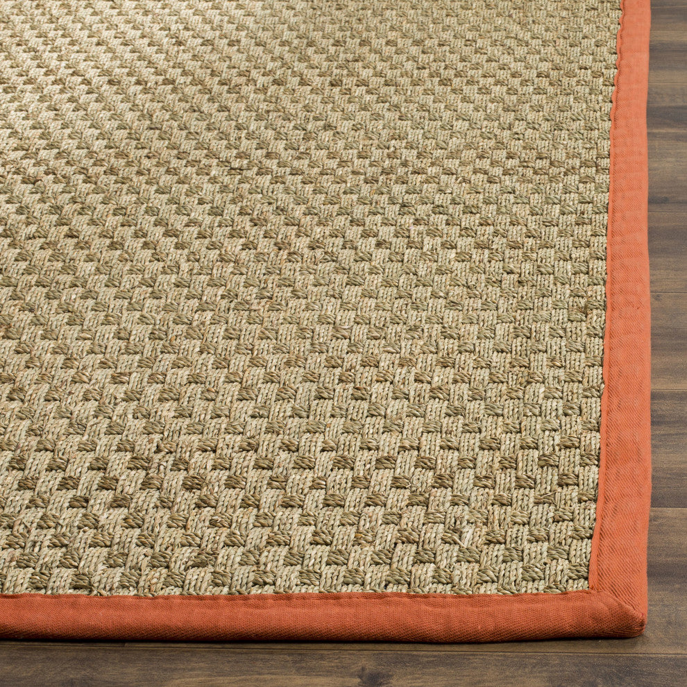 Safavieh Natural Fiber Nf114Y Rug, Natural/Rust, 5'0"x8'0"
