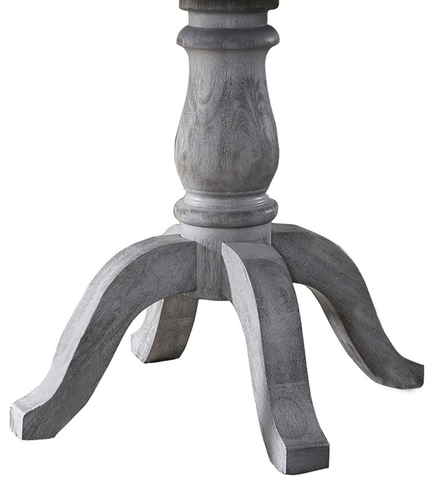 Rustic White Farmhouse Style Round Dining Table