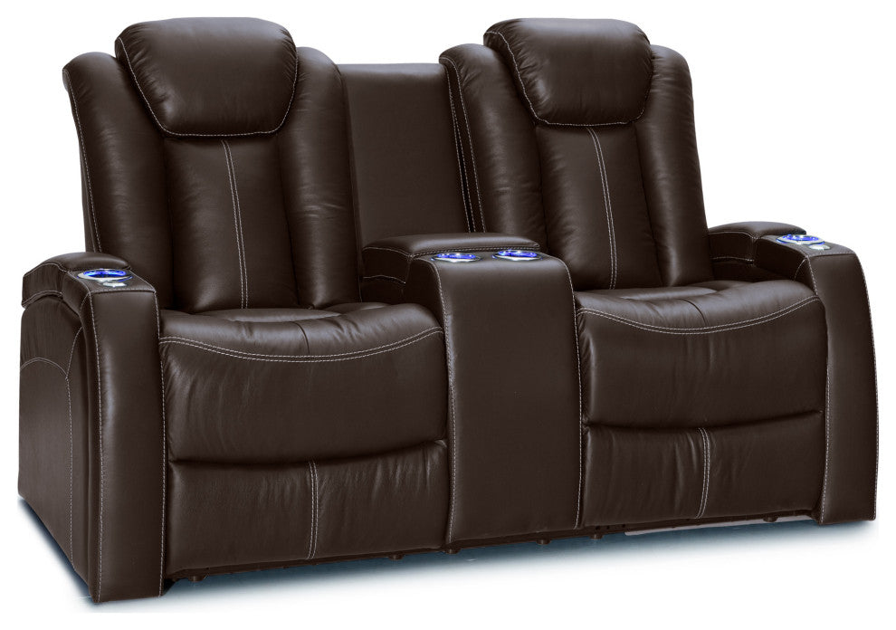 Seatcraft Republic Home Theater Seating, Brown, Sofa and Loveseat