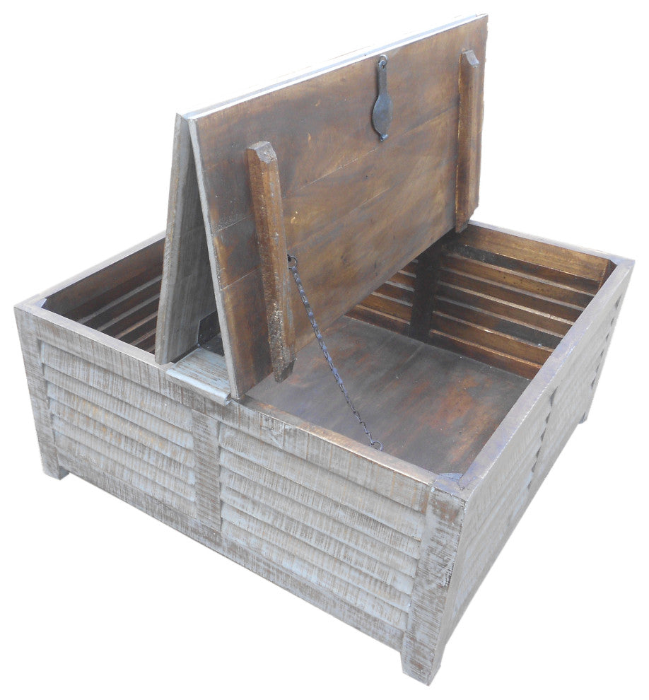 Troy Shutter Box Cocktail Table, Gray Wash