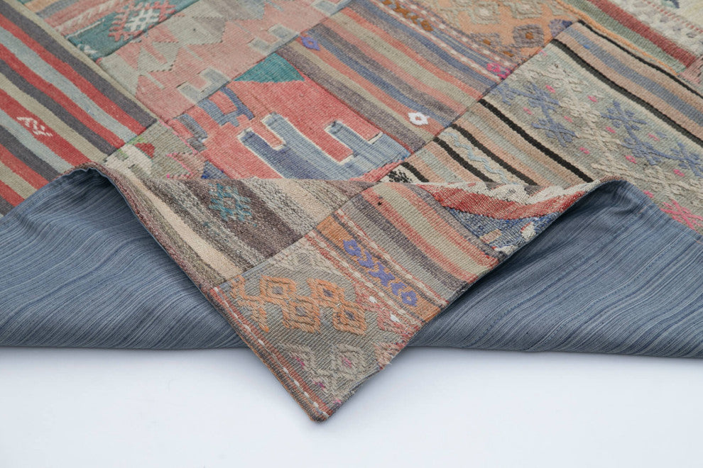 Rug N Carpet - Handmade Turkish 6' 7'' x 9' 11'' Vintage Patchwork Kilim Rug