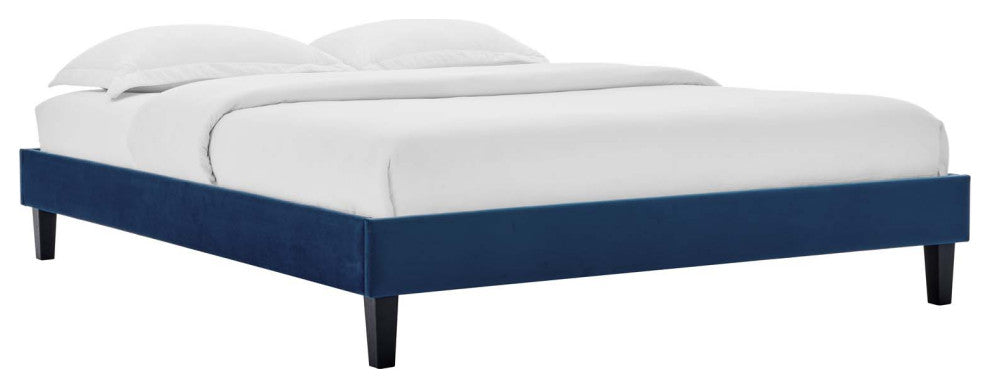 Elise Full Performance Velvet Platform Bed MOD-6877-NAV