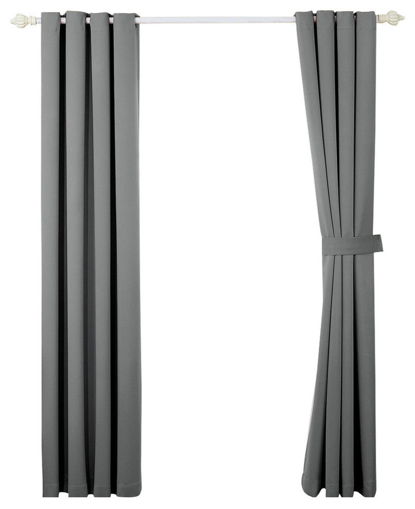 Serenta Black Out Curtains 4 Piece Sets, Gray, 54" X 96"