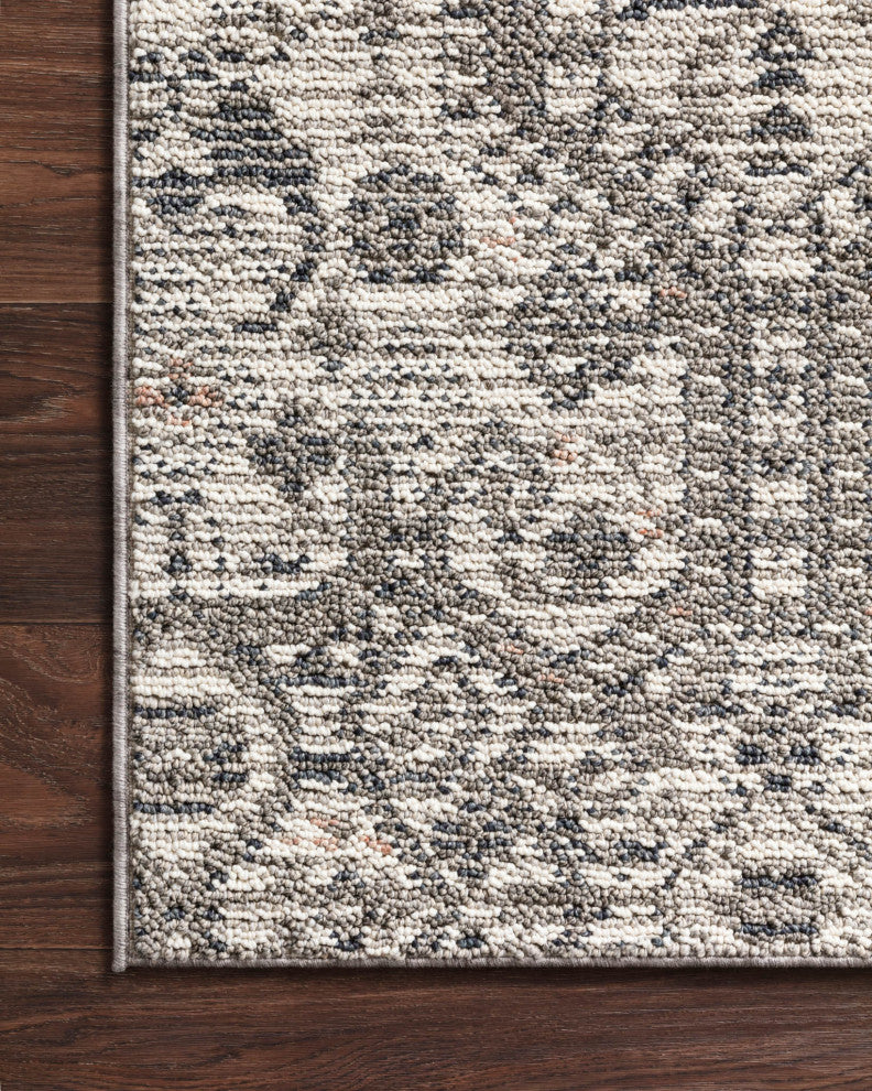 Ivory Charcoal Blush Indoor Outdoor Cole Area Rug by Loloi, 2'7"x7'9"