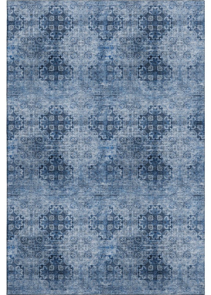 Premium Machine Washable Mayfield AMF557 Navy 3' x 5' Rug