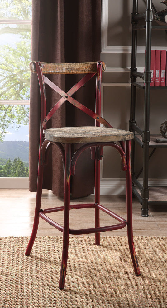 ACME Zaire Bar Chair, 29", Antique Red