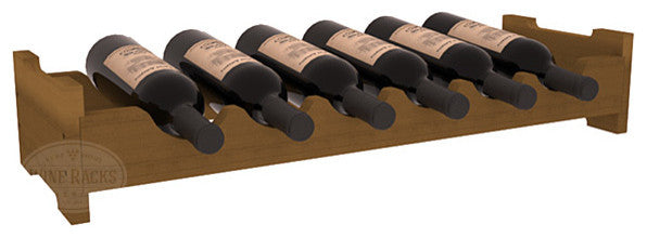 6-Bottle Mini Scalloped Wine Rack, Redwood, Oak Stain