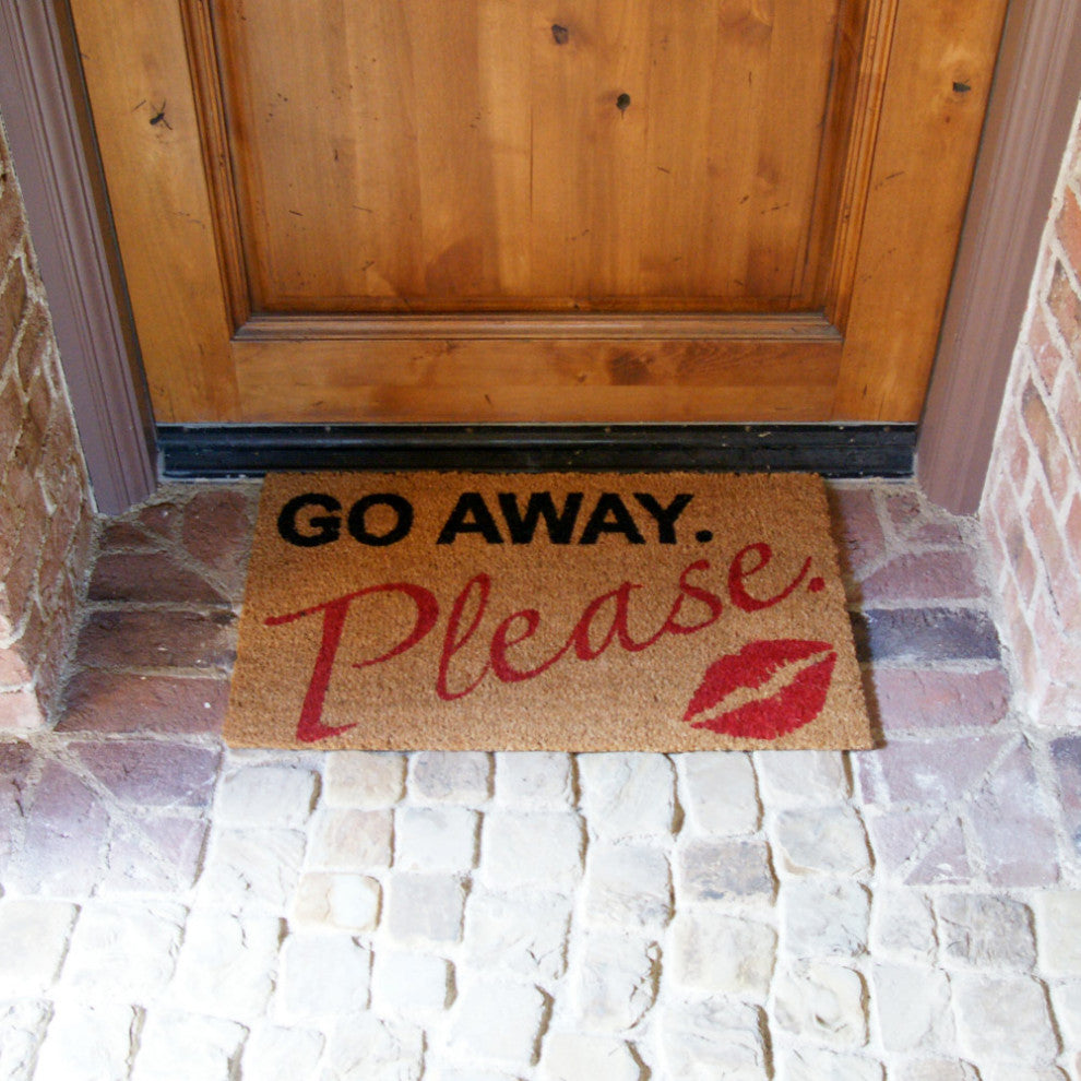 Rubber-Cal "A Polite Kiss Goodbye" Go Away Doormat 15mm X 18" X 30"