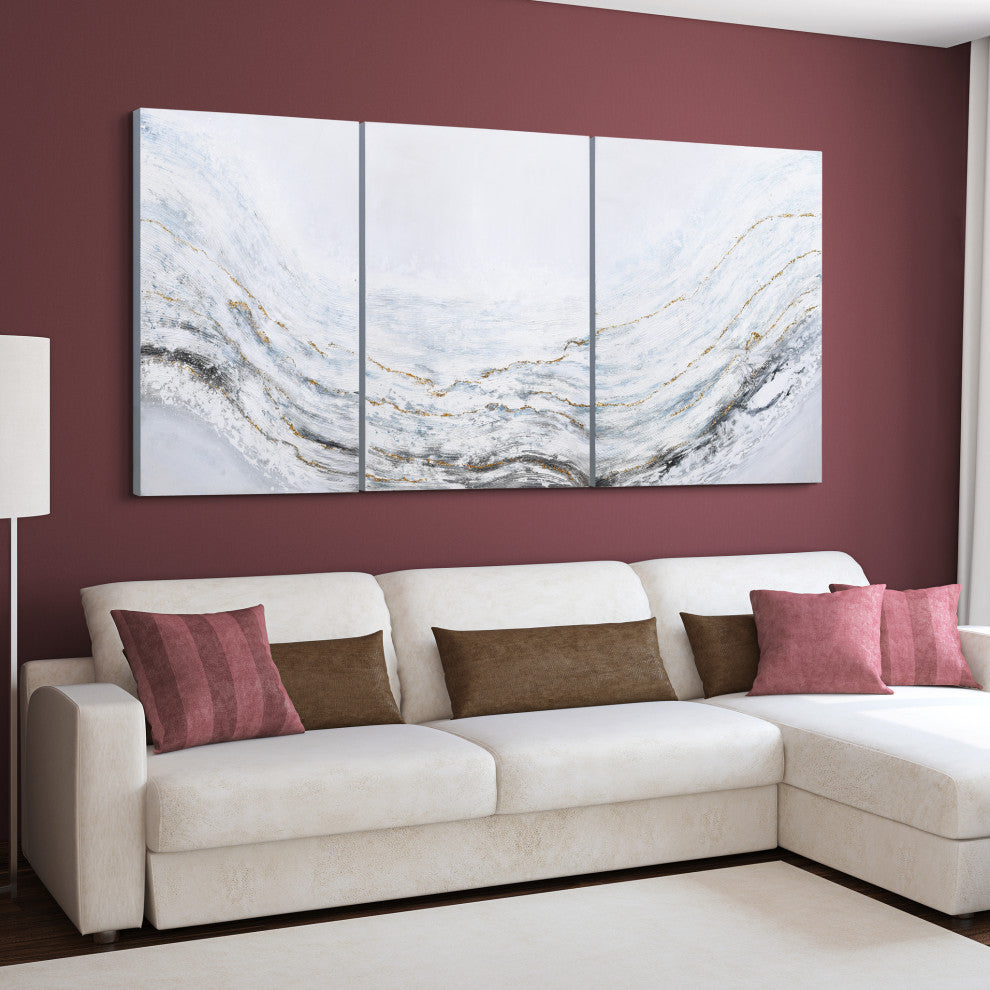Blizzard Textured Metallic Hand Painted Wall Art by Martin Edwards
