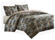 Woolrich White River Plaid Soft Spun Comforter Mini Set, Noho Brown