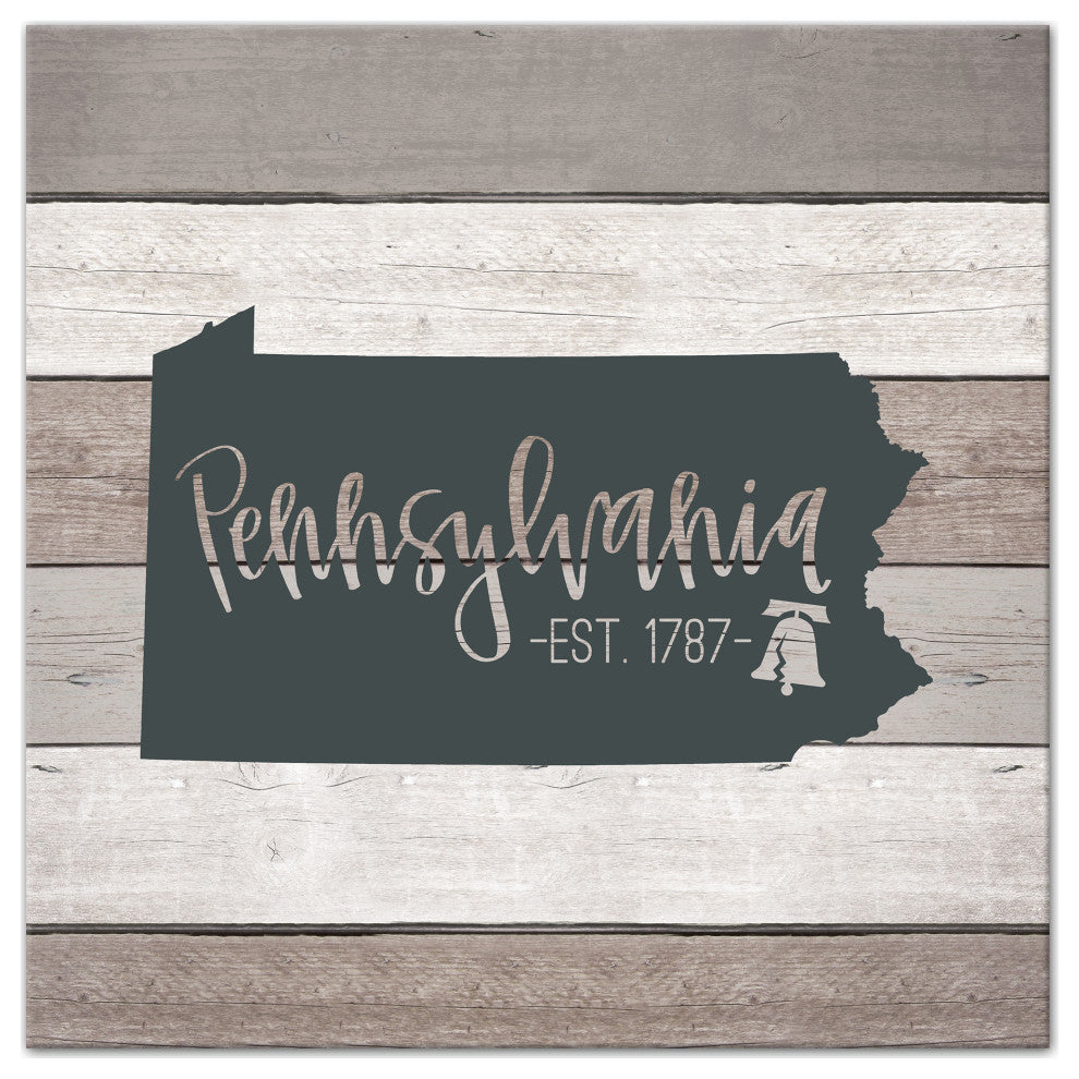 Pennsylvania Established 16x16 Canvas Wall Art