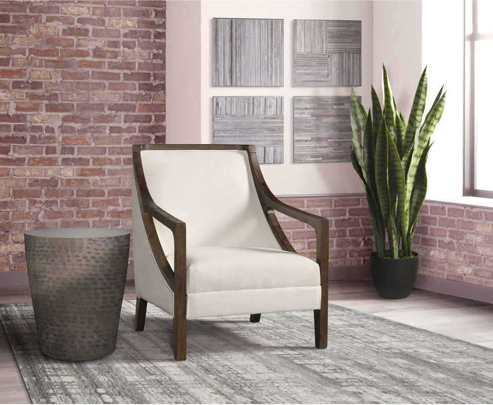 Dayna Accent Chair With Brown Frame, Natural