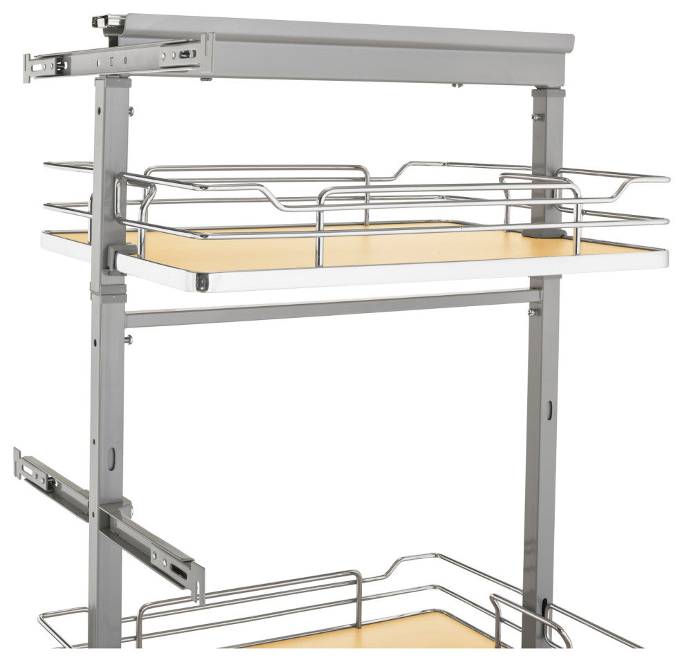 Adjustable Solid Surface Pantry System for Tall Pantry Cabinets, Gray, 8.25"