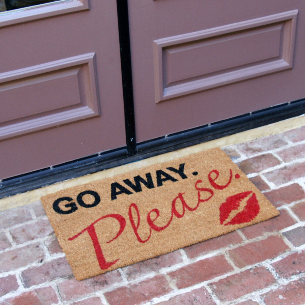 Rubber-Cal "A Polite Kiss Goodbye" Go Away Doormat 15mm X 18" X 30"