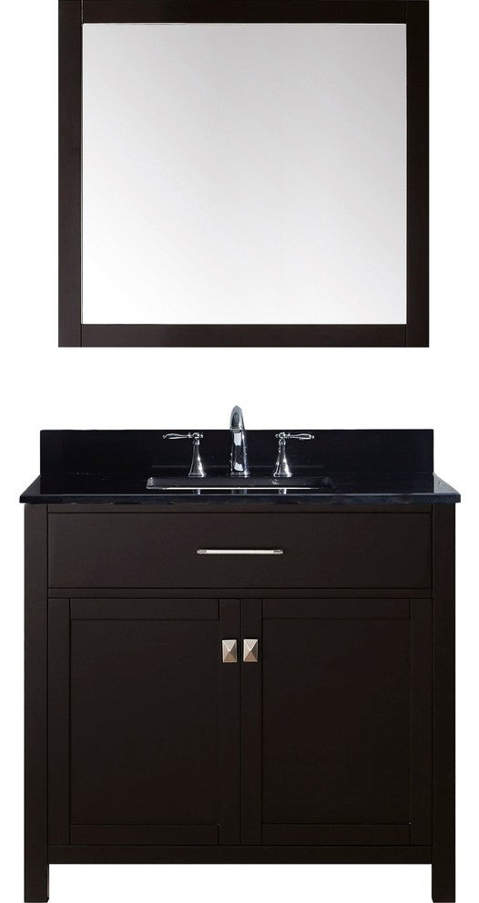 Caroline 36" Single Bathroom Vanity Set Espresso, Granite Countertop
