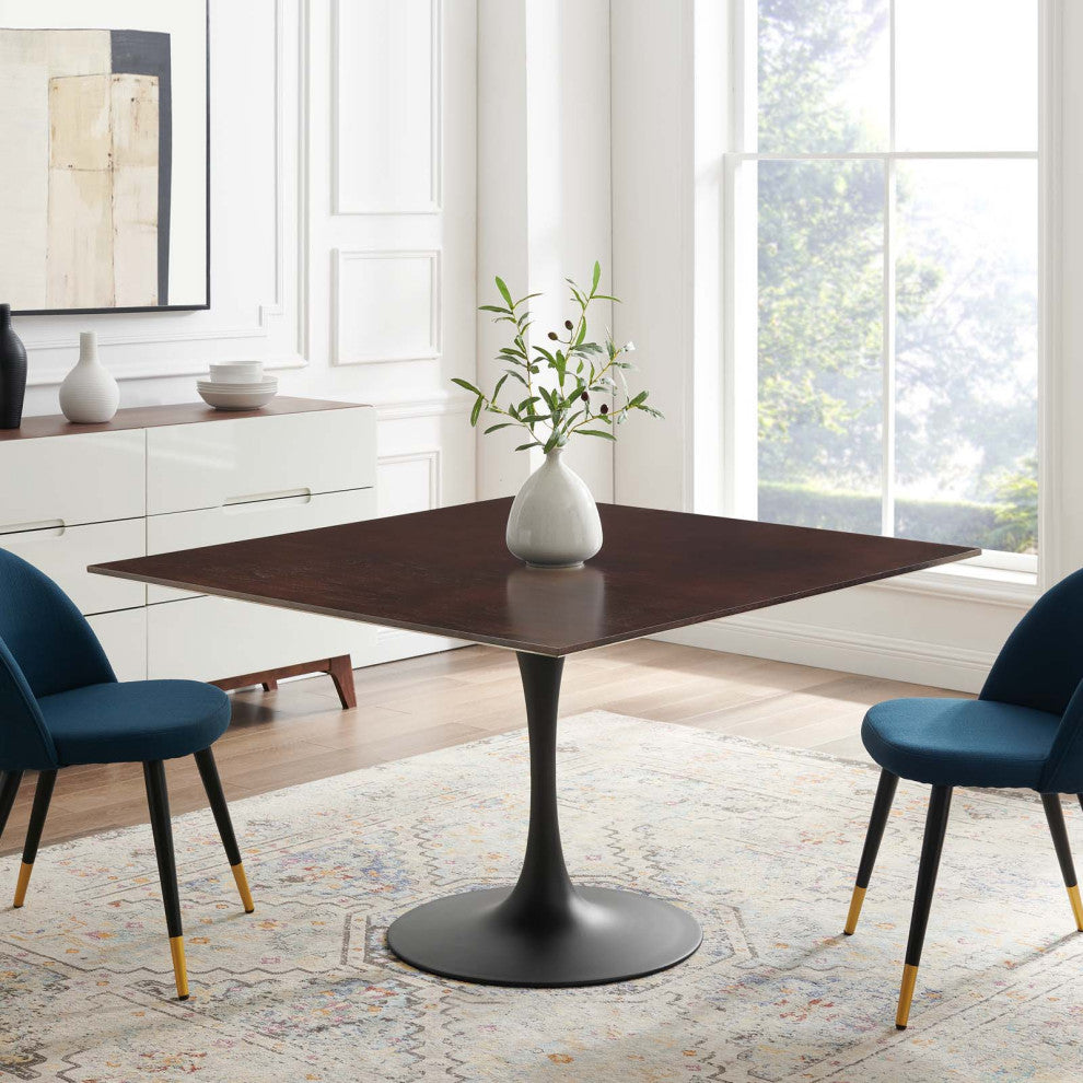 Dining Table, Square, Wood, Black Dark Brown, Modern, Cafe Bistro Restaurant