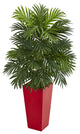 Areca Palm Artificial Plant, Red Planter