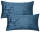 Velvet 2 Piece Lumbar Pillow Cover Set, Majolica Blue, 2 Piece, 14"x26"