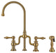 Twisthaus Plus Bridge Faucet With Gooseneck Swivel Spout, Lever Handles and Soli