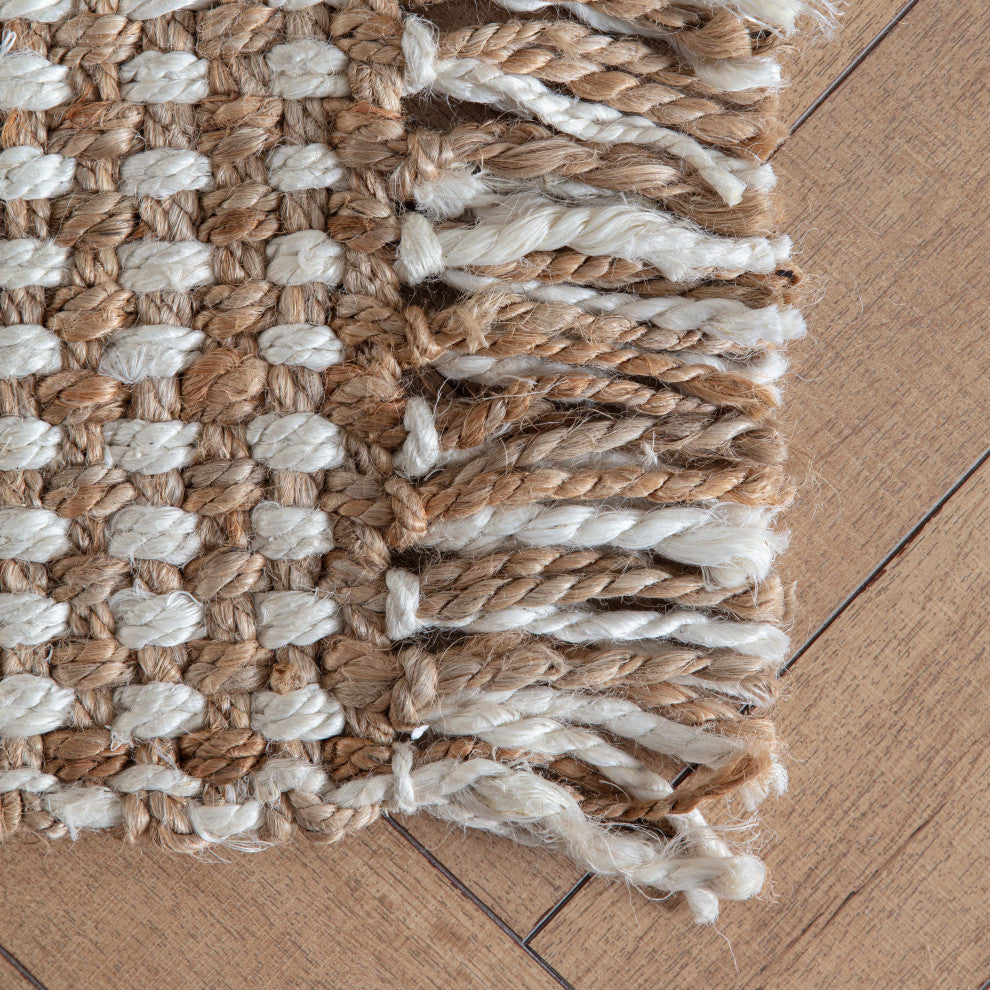 9' x 12' Songbird Natural and Ivory Jute Area Rug