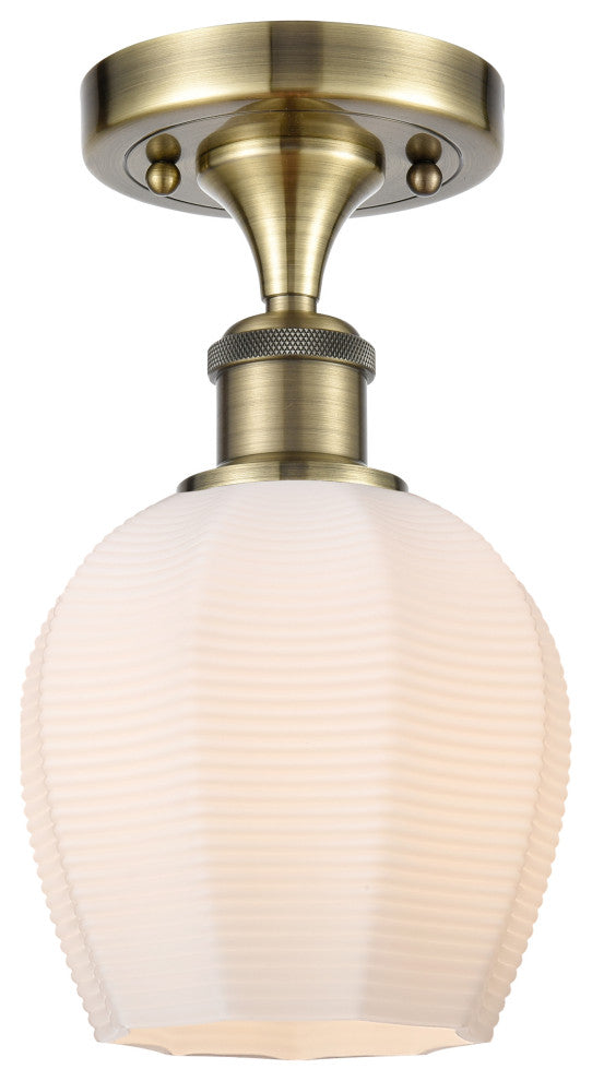 Innovations 516-1C-AB-G461-6-LED 1 LightSemi-Flush Mount, Antique Brass