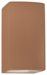Ambiance Large Rectangle Wall Sconce, Closed Top, Adobe, Standard Incandescent