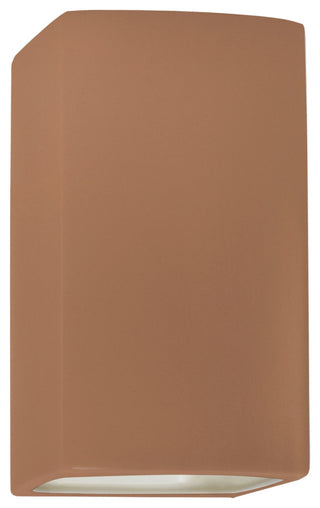 Ambiance Large Rectangle Wall Sconce, Closed Top, Adobe, Standard Incandescent