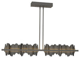 Hildene Large LED Pendant, Natural Iron Finish, Black Accent