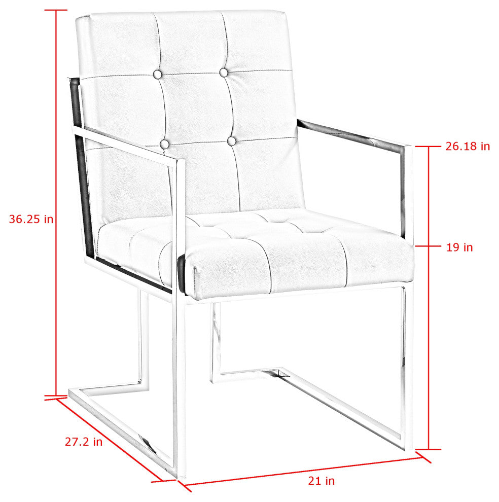 Phoebe Tufted Dining Chairs With Square Arms, Set of 2, Black Velvet