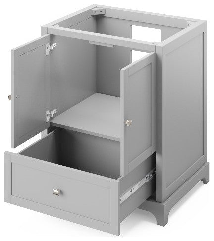 Addington Modern 30" Grey Vanity, Black Granite Vanity Top