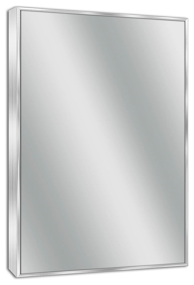 Head West Spectrum Brushed Nickel Framed Wall Vanity Mirror - 24 x 30