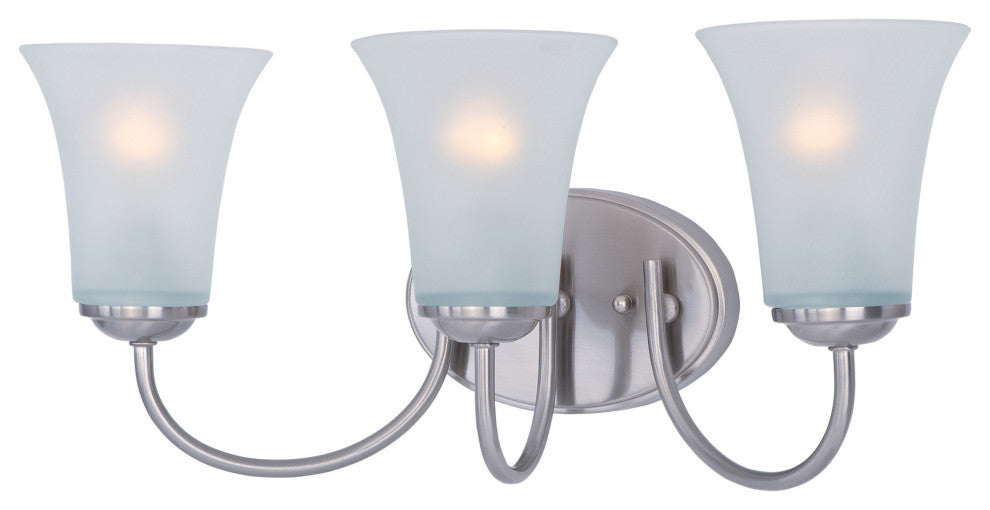 Maxim 10053 Logan 19"W Bath Light - Satin Nickel / Frosted Glass