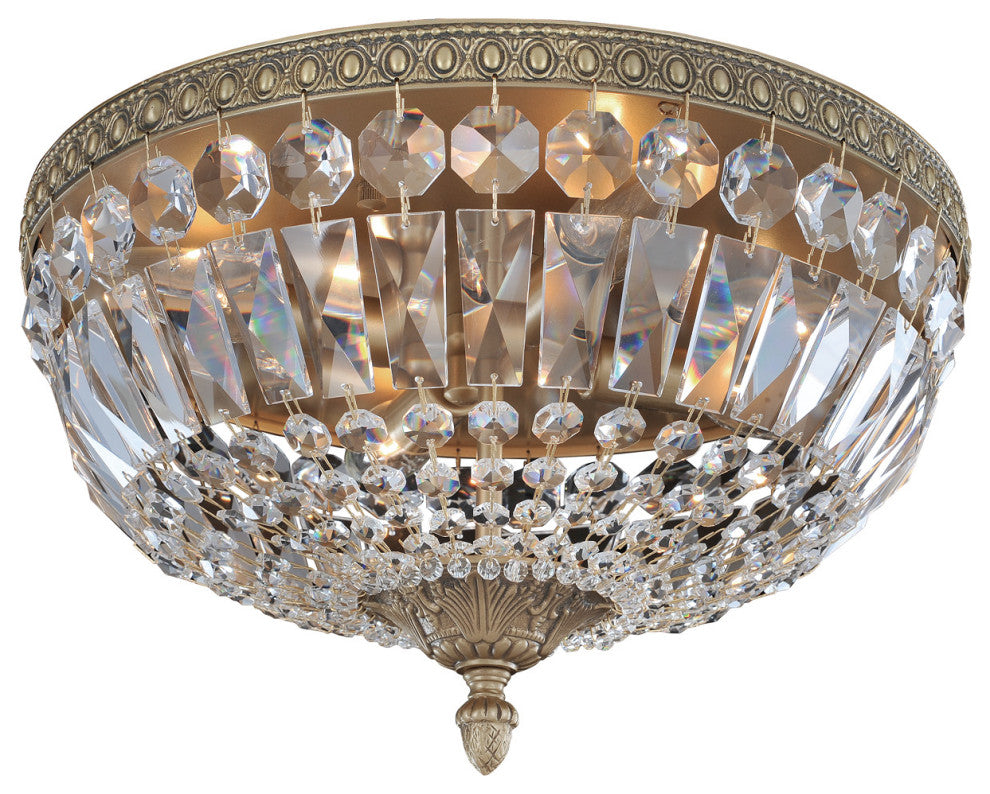 Lemire 14x8in 4 Lt Traditional Flush by Allegri, Antique Gold