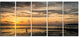 Dawn at Seaside during Low Tide, Modern Seashore Canvas Art, 60"x28", 5 Panels