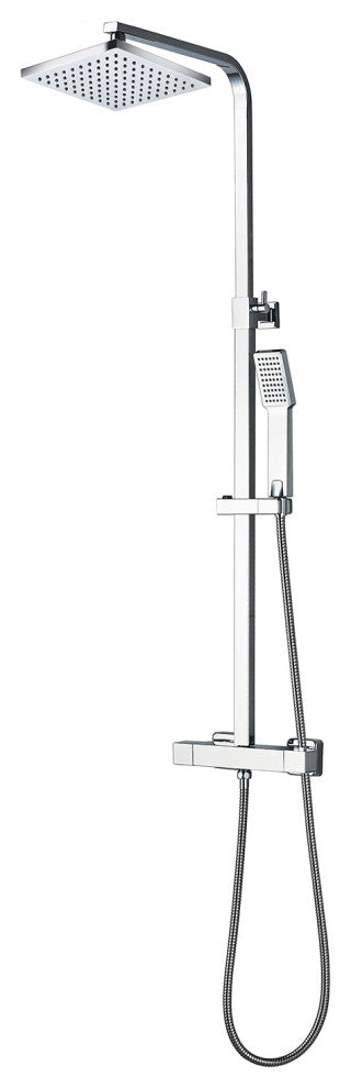 Eviva Liri Chrome Thermostatic Square Shower Column